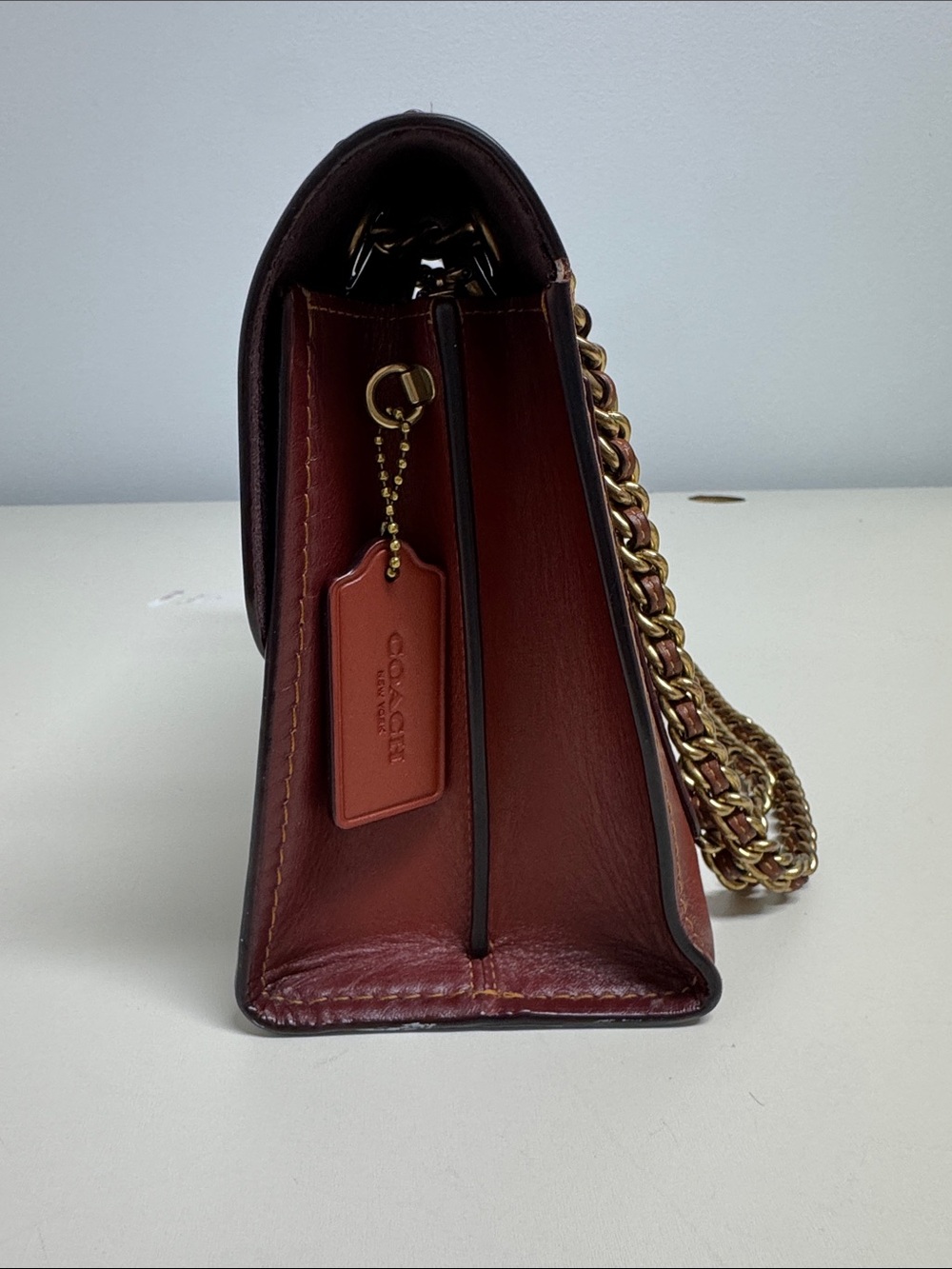 Coach Signature Parker 30585 Rust/Brown/Gold Shoulder Bag - Picture 7 of 14